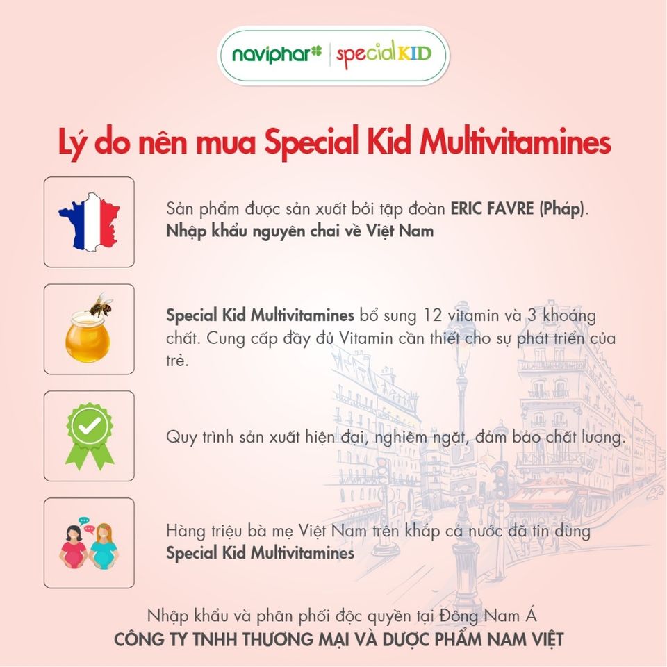 Siro Multivitamines Special Kid 125ml - Bổ sung vitamin & khoáng chất, hỗ trợ sức khỏe và trí lực cho trẻ em - Hương cam thơm ngon