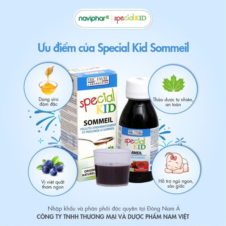 Siro Ngủ Ngon Special Kid Sommeil 125ml - Hỗ Trợ Giấc Ngủ Cho Bé, Giảm Rối Loạn Giấc Ngủ Và Thức Giấc Vào Ban Đêm