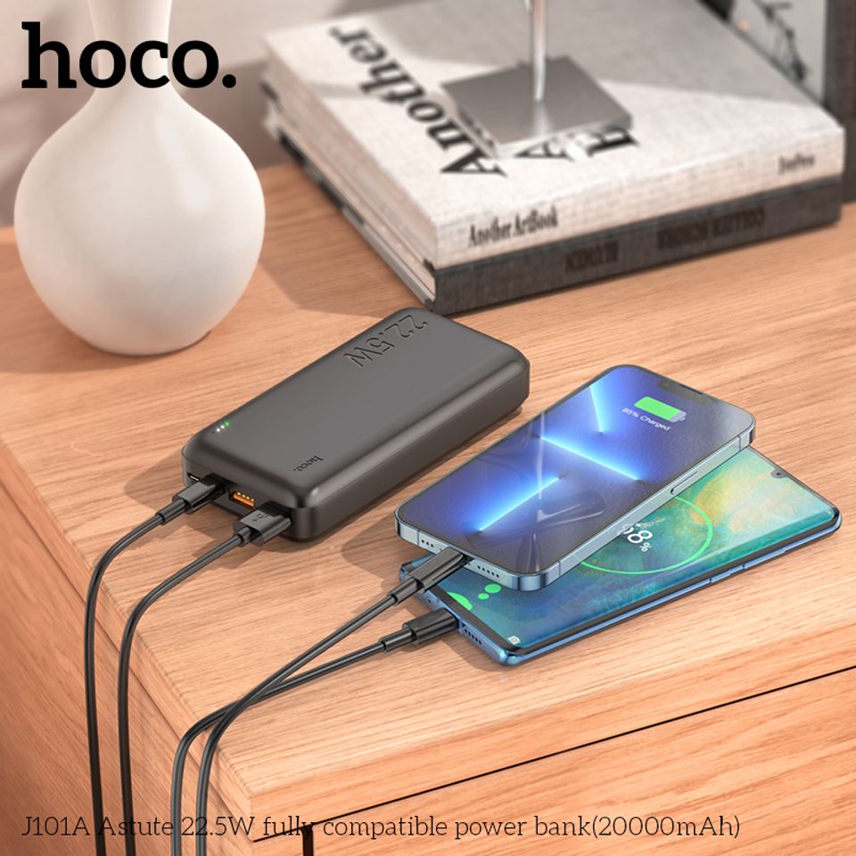 Pin sạc dự phòng Hoco J101A 20000mAh - Sạc nhanh 22.5W, thiết kế tiện dụng cho smartphone và tablet, hoàn hảo cho du lịch và công tác