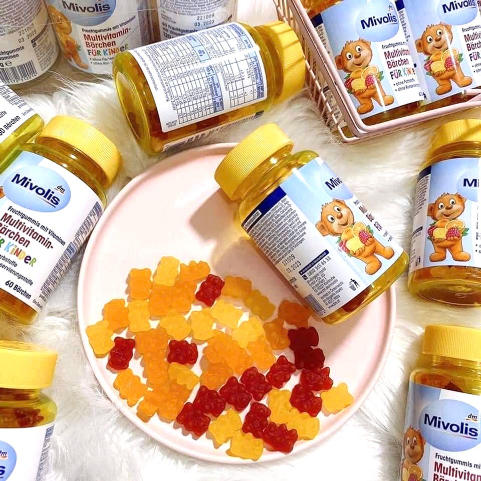 Kẹo dẻo vitamin tổng hợp cho trẻ em Mivolis Đức 60 viên