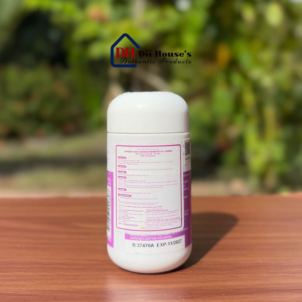 Dầu Hoa Anh Thảo Nature's Way Evening Primrose Oil 1000mg - Giải Pháp Cân Bằng Nội Tiết & Làm Đẹp Da - Hộp 60 Viên Hỗ Trợ Sức Khỏe