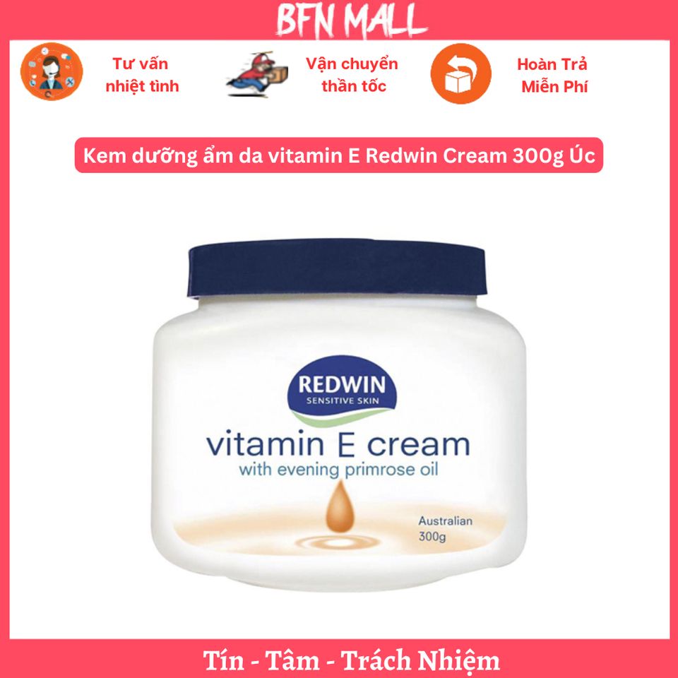 Kem dưỡng ẩm da vitamin E Redwin Cream 300g Úc