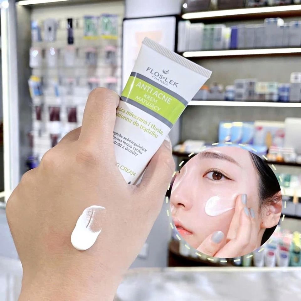 Kem Dưỡng Floslek Anti Acne Mattifying Cream 50ml Chính Hãng Kem Kiểm Soát Dầu Mụn và Điều Tiết Nhờn