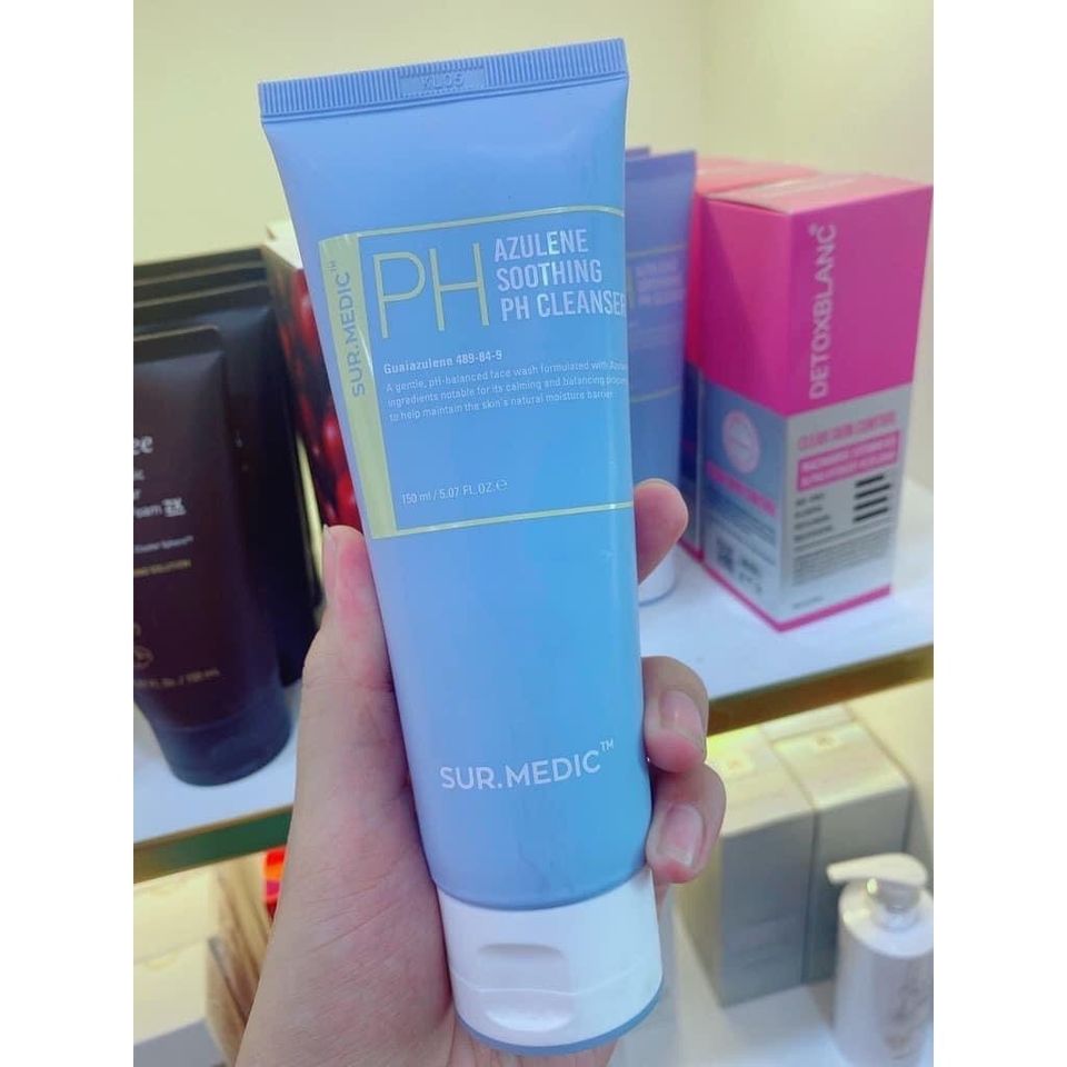 Sữa Rửa Mặt Dịu Nhẹ Cấp Ẩm Phục Hồi Surmedic/Sur.Medic+ Azulene Soothing PH Cleanser 150ml