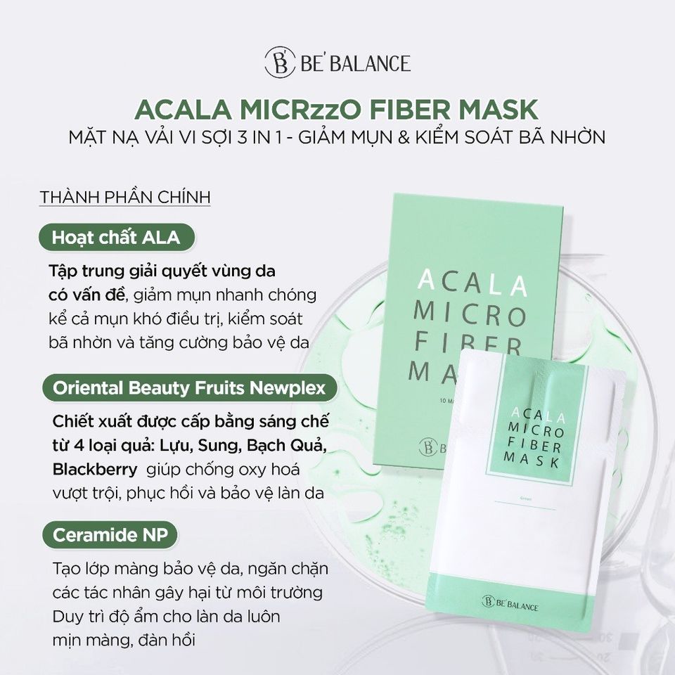 Hộp 10 Miếng Mặt Nạ Vải Vi Sợi Bebalance Microfiber Mask Làm Đẹp Da Chuyên Sâu