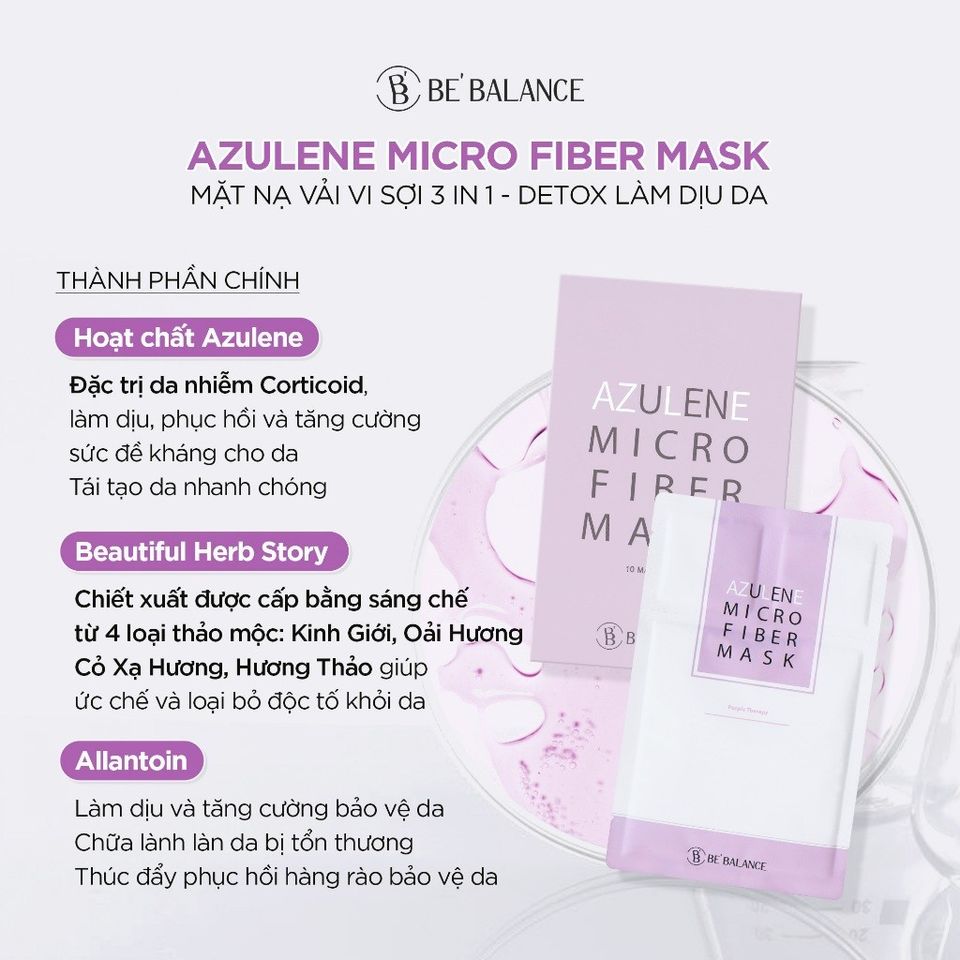 Hộp 10 Miếng Mặt Nạ Vải Vi Sợi Bebalance Microfiber Mask Làm Đẹp Da Chuyên Sâu