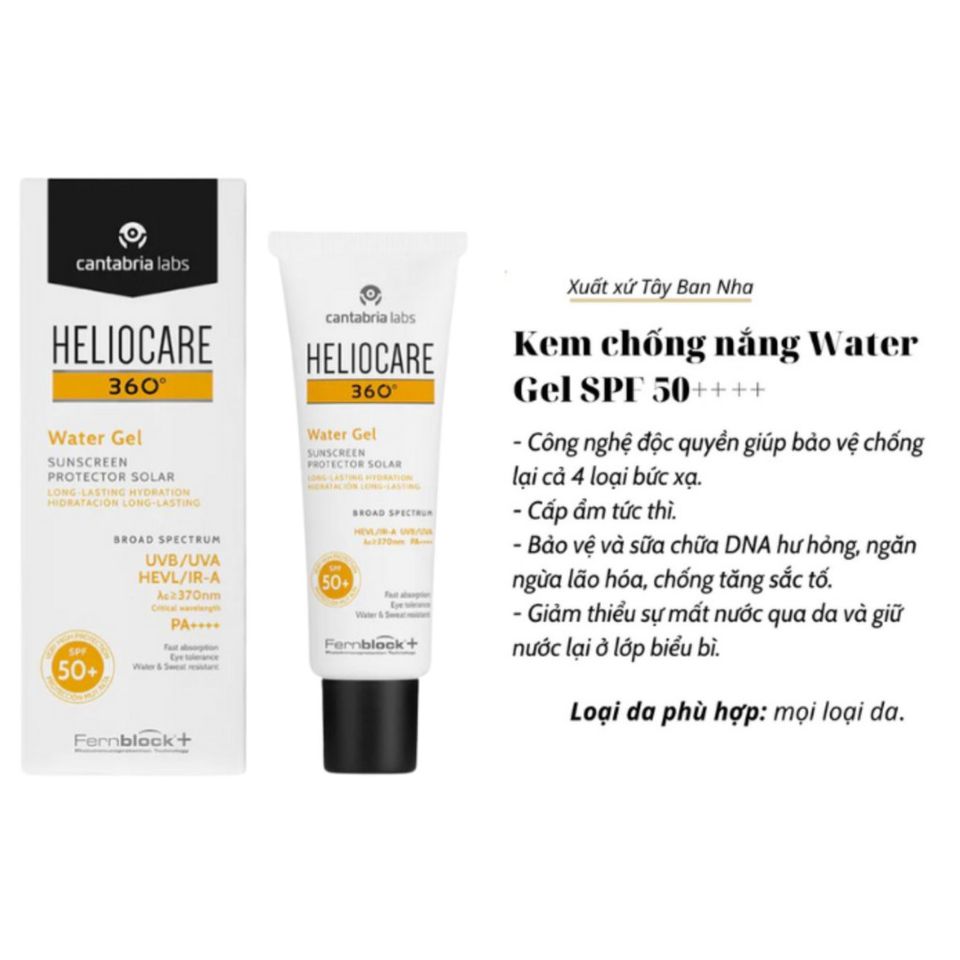 Kem chống nắng Heliocare 360 Pigment Solution / Water Gel / Mineral Tolerance Fluid / AR Emulsion