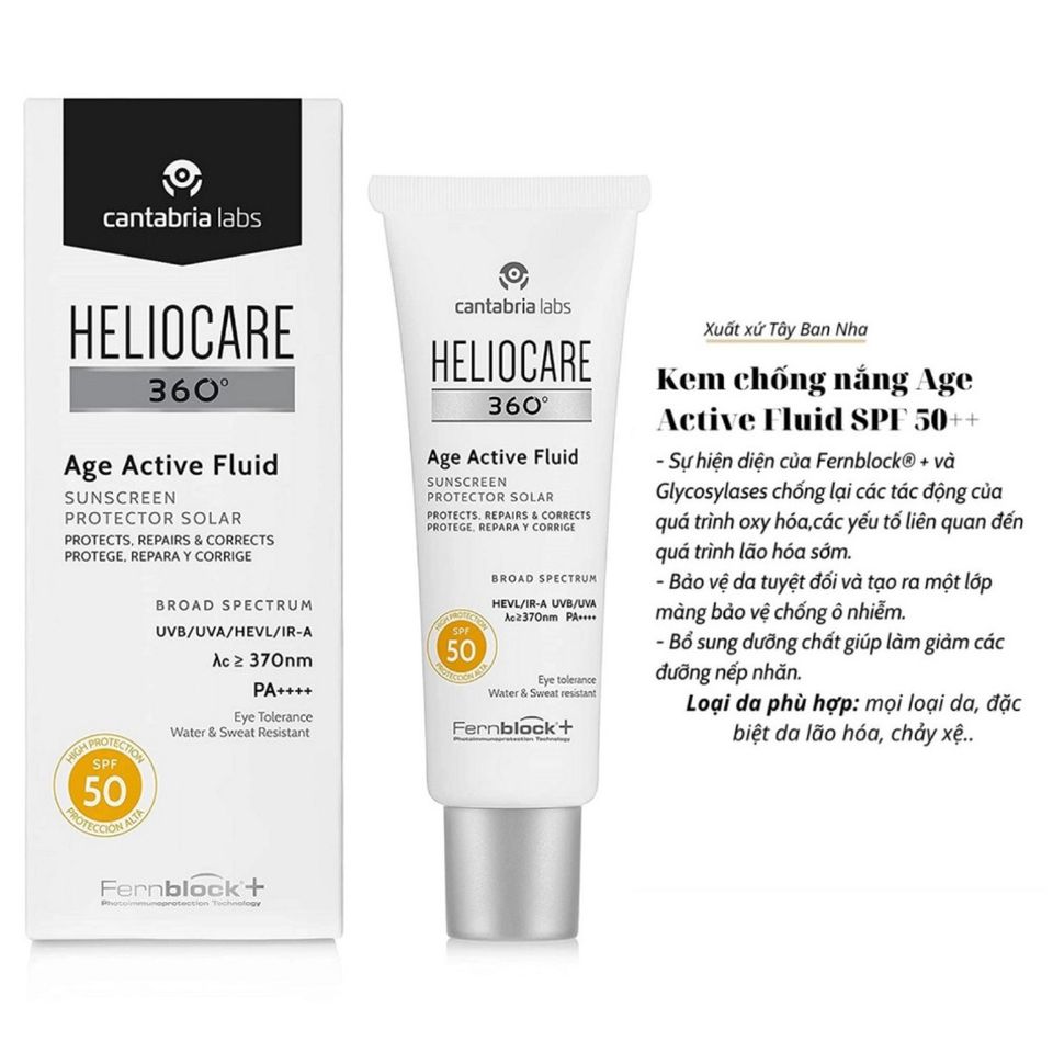Kem chống nắng Heliocare 360 Pigment Solution / Water Gel / Mineral Tolerance Fluid / AR Emulsion