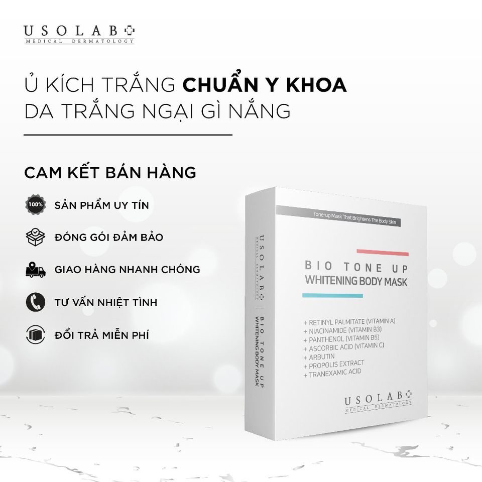 Kem Ủ Kích Trắng Body Usolab Bio Tone Up Whitening body mask (20g x 5 gói)