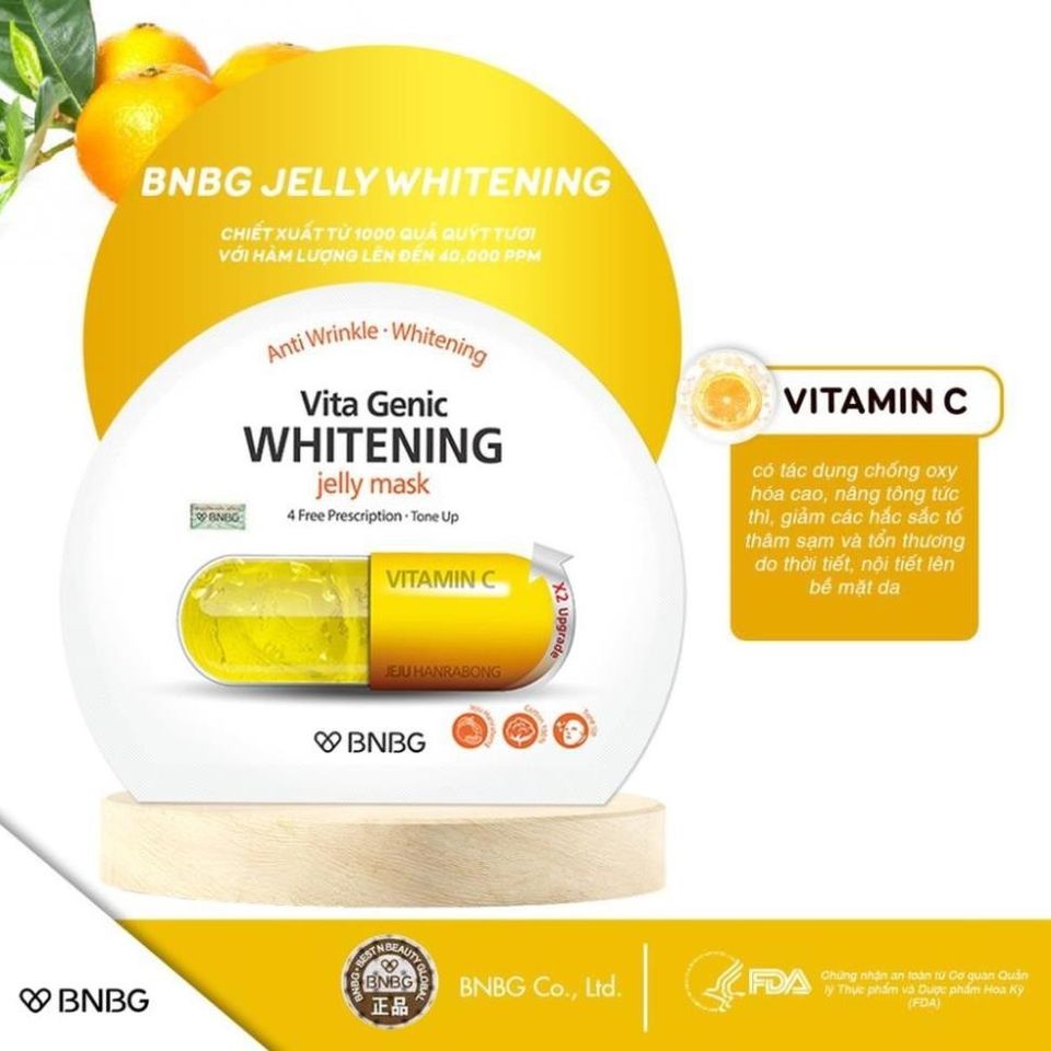 Mặt nạ giấy Banobagi Vàng Vita Genic Whitening Jelly Mask Vitamin C 30ml