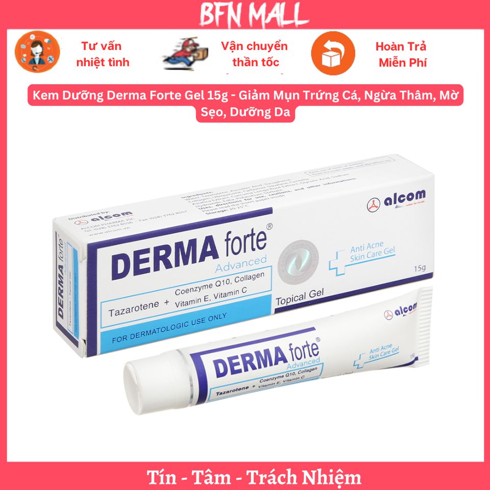 Kem Dưỡng Derma Forte Gel 15g - Giảm Mụn Trứng Cá, Ngừa Thâm, Mờ Sẹo, Dưỡng Da