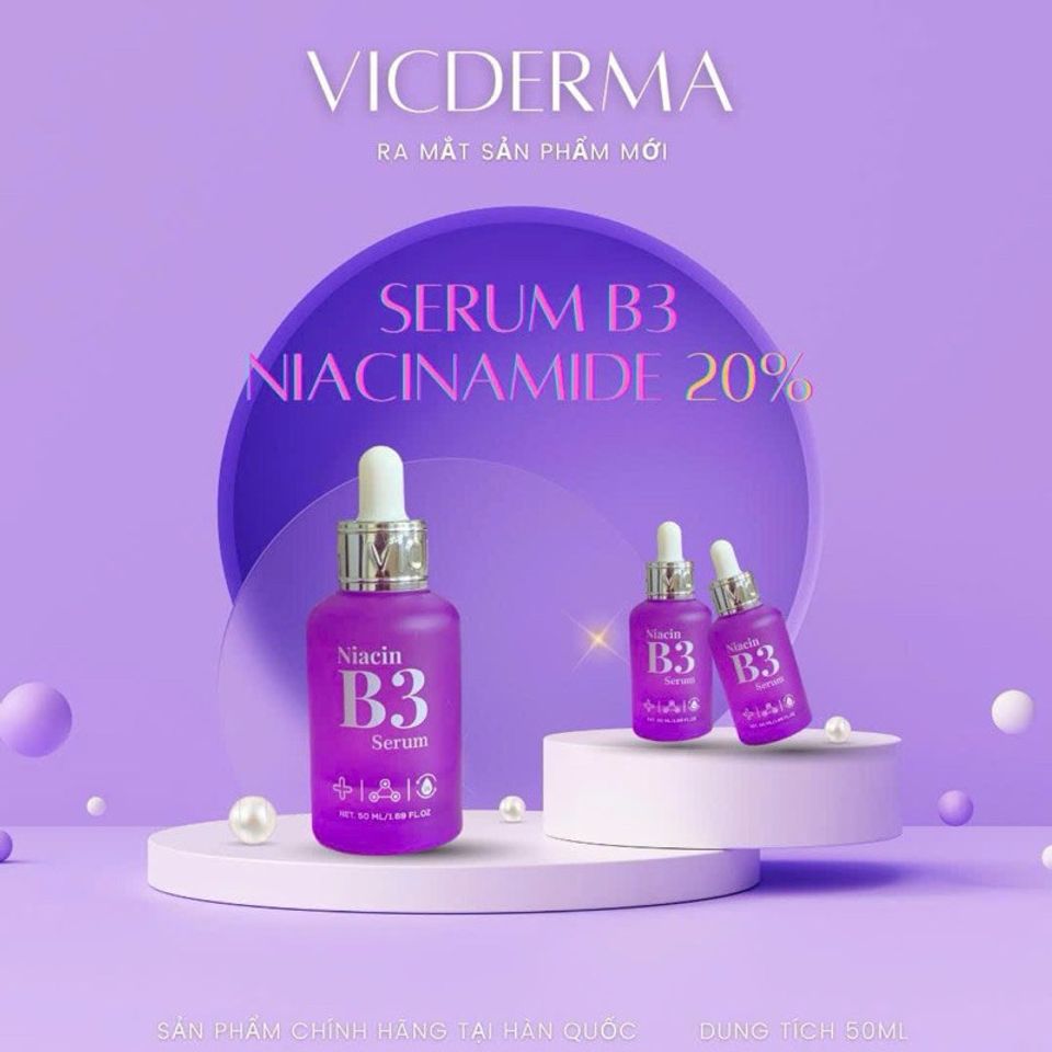 Serum B3 Vic Derma 50ml Dưỡng Sáng Đều Màu Da Thu Nhỏ Lỗ Chân Lông