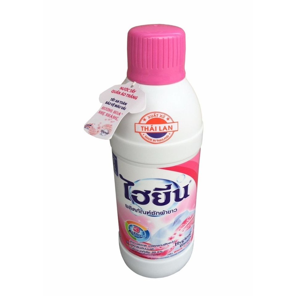 Nước Tẩy Quần Áo Trắng Hygiene 600ml - Tẩy Sạch Vết Bẩn Cứng Đầu, Khử Mùi, An Toàn Cho Vải Trắng
