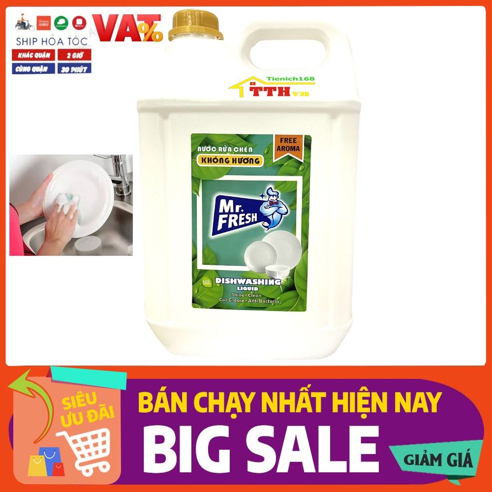 Nước Rửa Bát Siêu Đậm Đặc An Toàn Mr Fresh 10L Hương Cam - Sạch Bóng, Tiết Kiệm Chi Phí, Thân Thiện Môi Trường