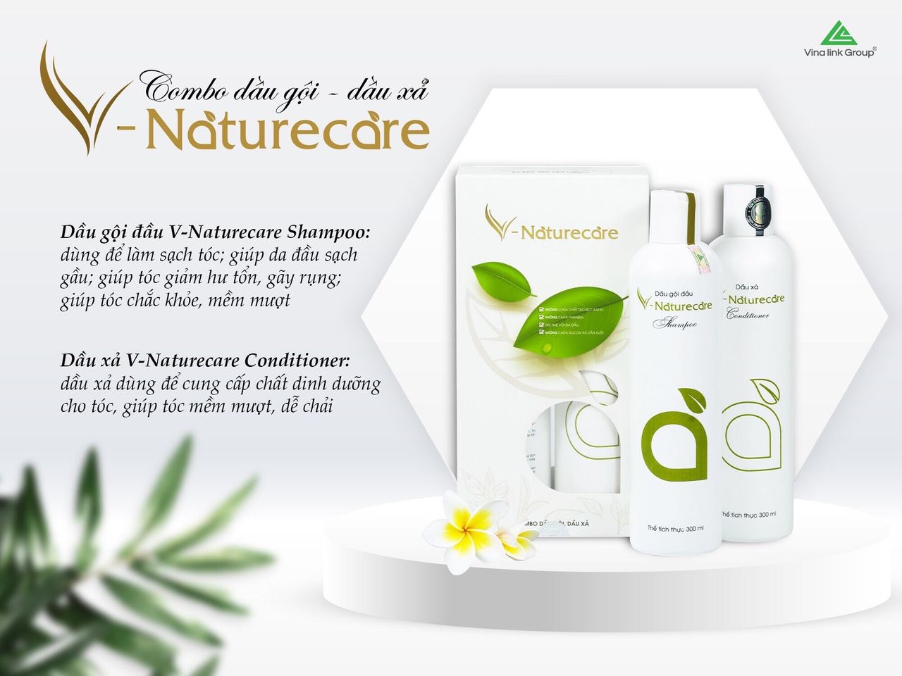 Dầu Xả Thảo Dược V-Naturecare Organic - Giúp Sạch Gàu, Mượt Tóc, Kích Thích Mọc Tóc, An Toàn Cho Gia Đình, Hương Thơm Tự Nhiên