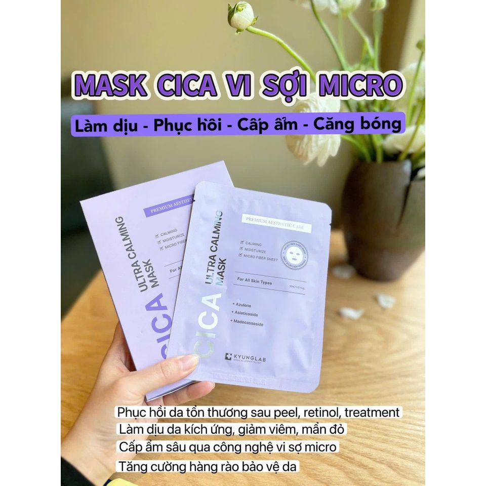 [Công ty] Mặt nạ vải vi sợi phục hồi, dịu da Kyung Lab Cica Ultra Calming Mask 30ml (1 miếng)