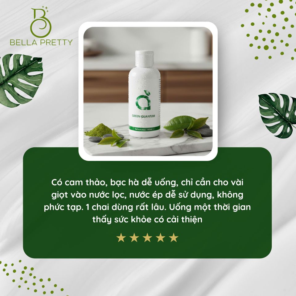 Green Quantum Nước Uống Diệp Lục Green Quantum Pha Với Nước Tăng Tế Bào Máu Giúp Chống Oxi Hóa Đào Thải Độc Tố