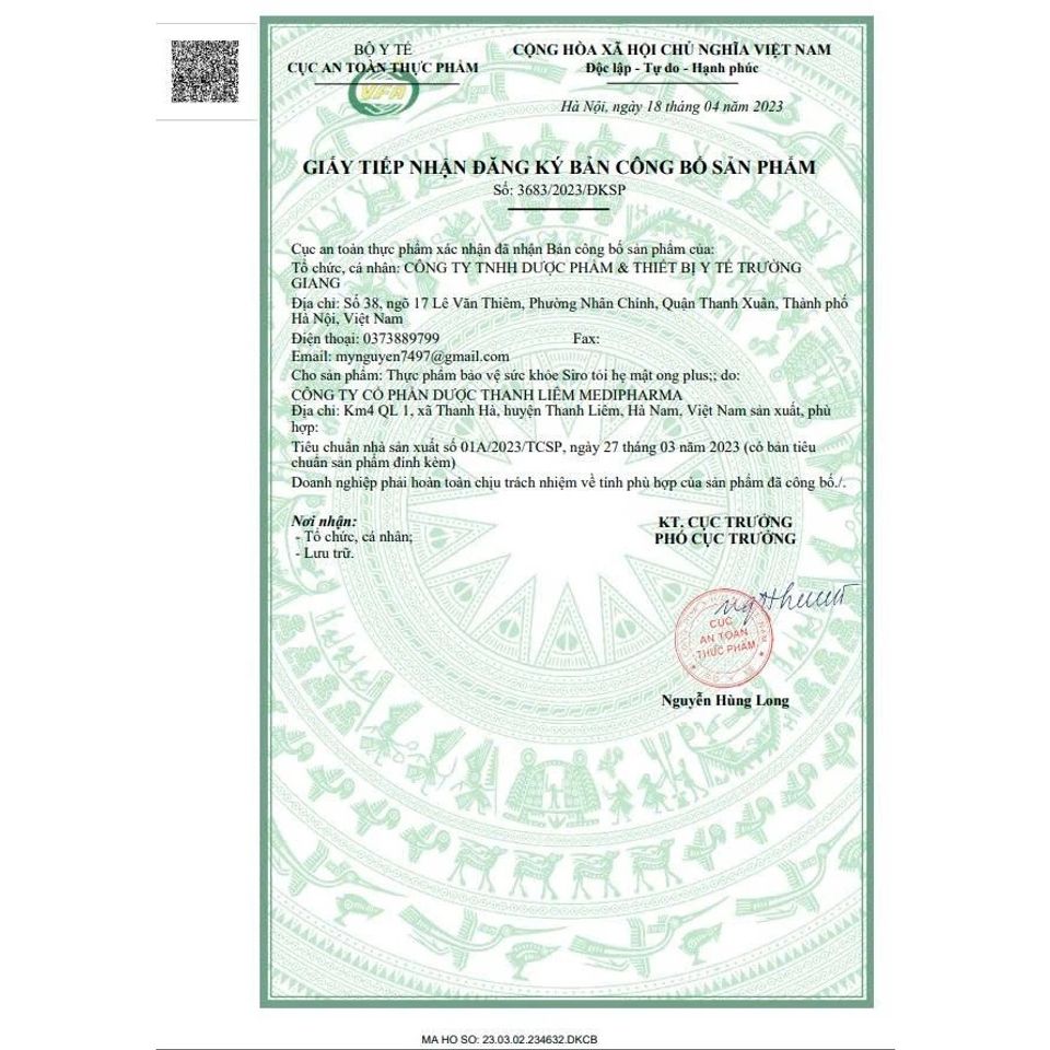 Siro Ho Tỏi Hẹ Mật Ong Plus - Hỗ Trợ Giảm Ho, Đau Họng, Khản Tiếng - Tinh Dầu Tỏi Tự Nhiên Cho Trẻ Em Trên 3 Tuổi - Chai 100ml