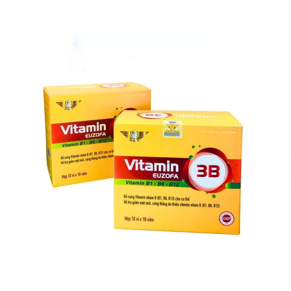 Viên Uống 3B EUZOFA - Bổ Sung Vitamin Nhóm B (B1, B6, B12) Giảm Mệt Mỏi, Căng Thẳng - Hộp 100 Viên