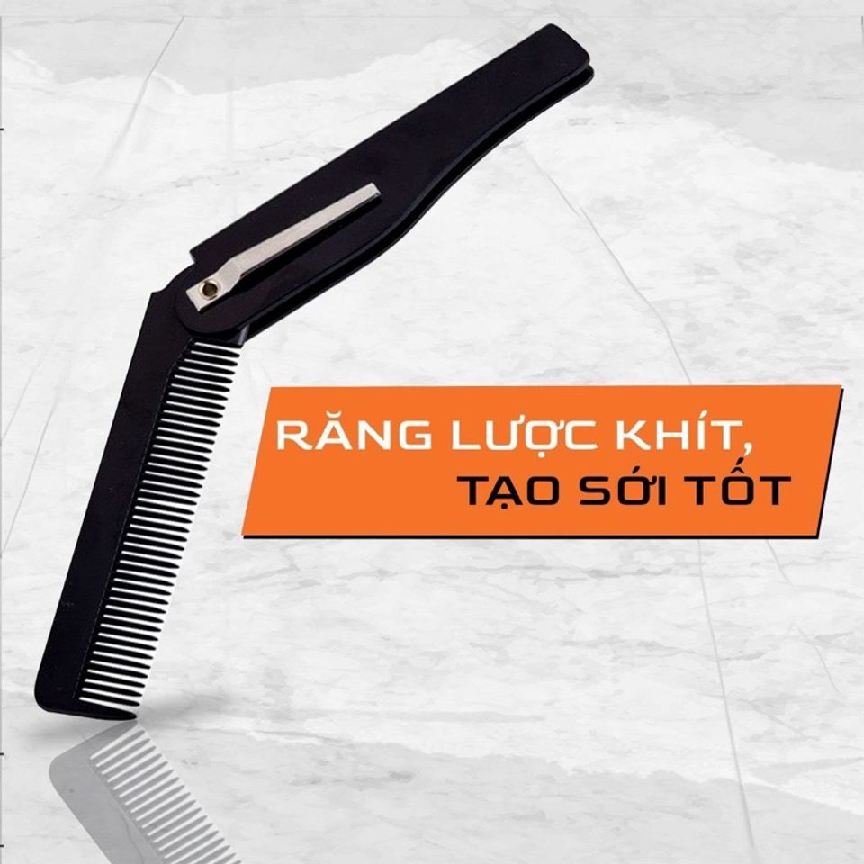 Lược gấp gọn Menitems - Lược tạo kiểu tóc bỏ túi tiện lợi cho phái mạnh, chải tóc dễ dàng, phù hợp cho sáp vuốt tóc
