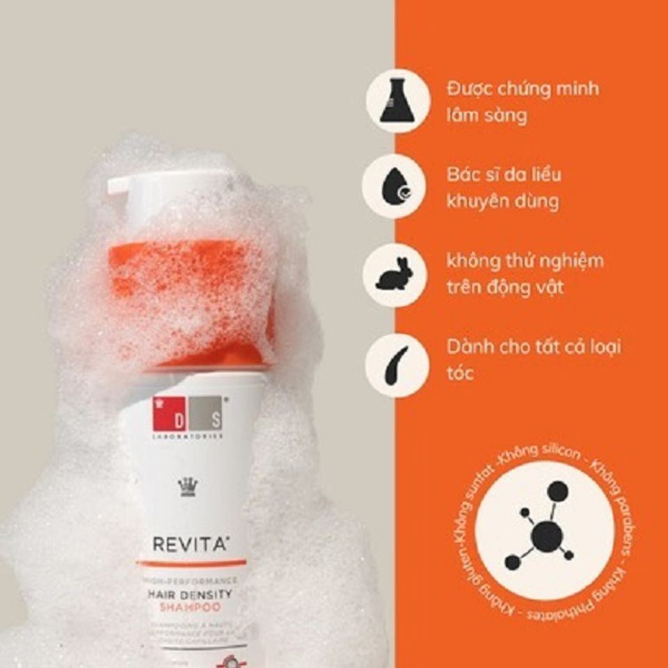 Dầu Gội REVITA 205ml - Giảm Gãy Rụng, Kích Thích Mọc Tóc, Giải Pháp Tóc Dày Đầy Đặn cho Nam Nữ - Ds Laboratories Mỹ