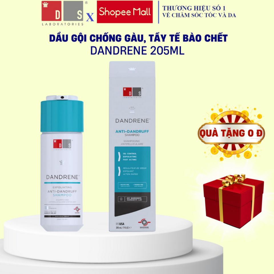Dầu Gội Chống Gàu Dandrene 205ml - Kiểm Soát Ngứa, Bong Tróc Da Đầu - Giải Pháp Cho Tóc Khỏe Mạnh từ Ds Laboratories