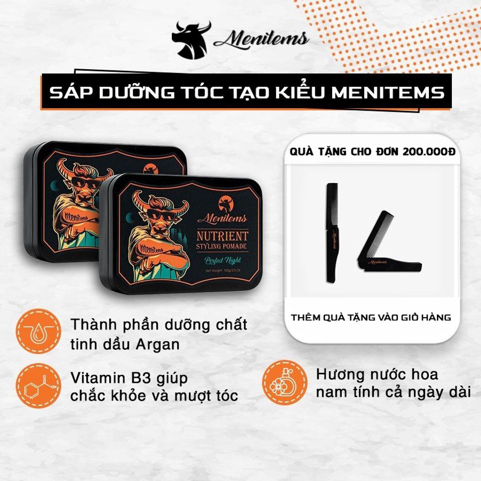 Sáp Vuốt Tóc Nam Menitems Perfect Night - Sáp Dưỡng Tạo Kiểu Giữ Nếp Tự ...