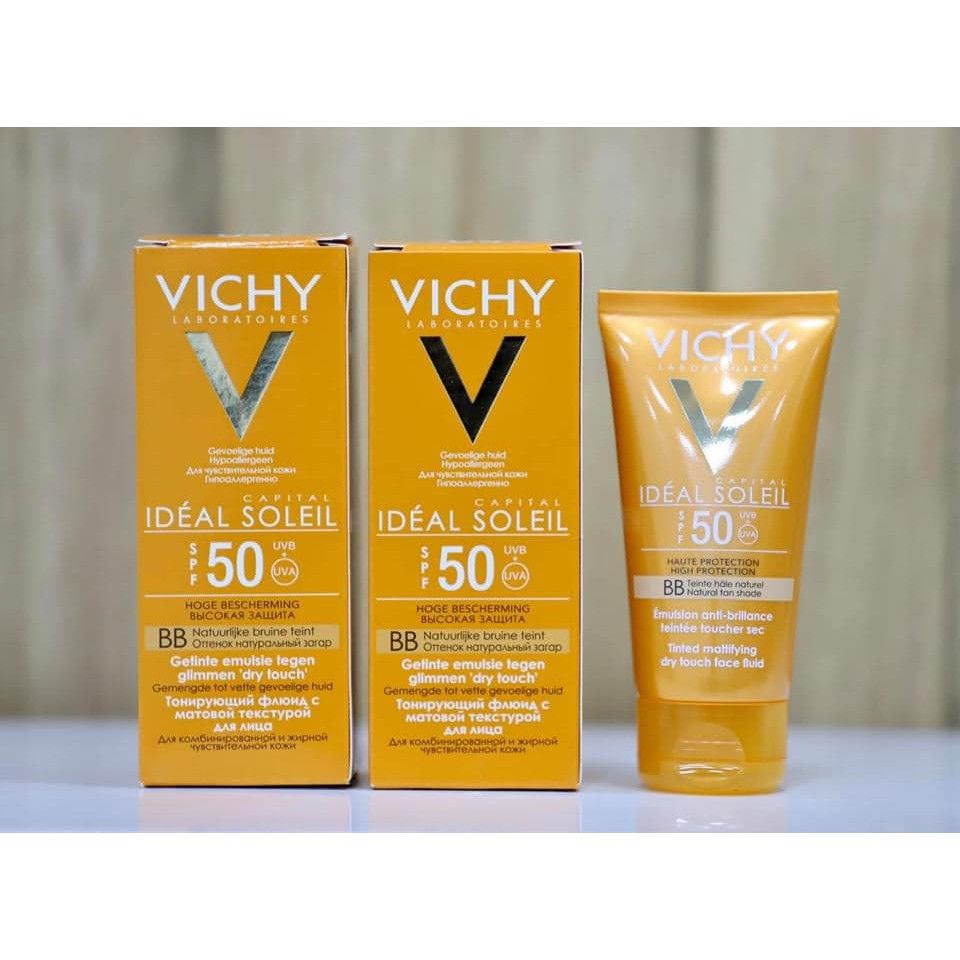 Kem Chống Nắng Vichy BB Emulsion SPF 50 - Chống Nắng & Làm Sáng Da, Thay Thế BB Cream, An Toàn Cho Da Nhạy Cảm