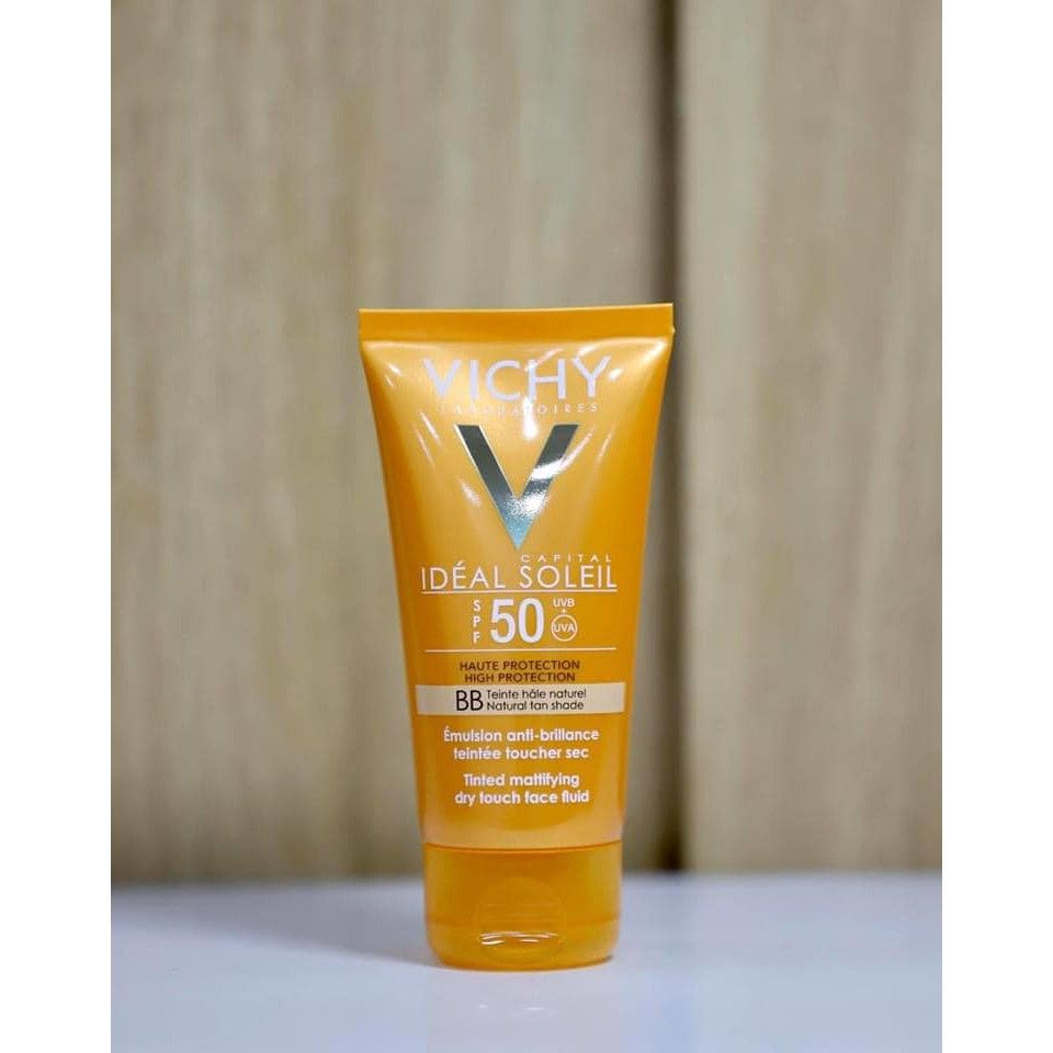 Kem Chống Nắng Vichy BB Emulsion SPF 50 - Chống Nắng & Làm Sáng Da, Thay Thế BB Cream, An Toàn Cho Da Nhạy Cảm