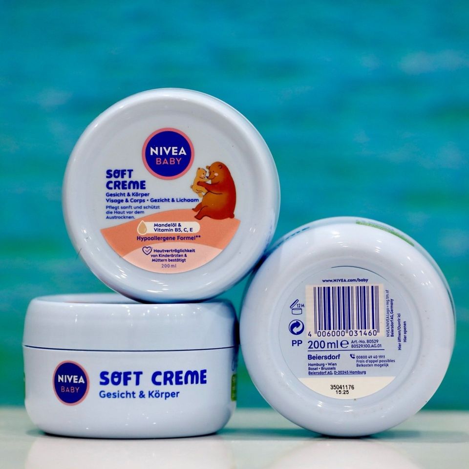Kem Dưỡng Da Nivea Baby Soft Creme 200ml - Dưỡng Ẩm An Toàn cho Trẻ Sơ Sinh và Trẻ Em, Bảo Vệ Da 24h