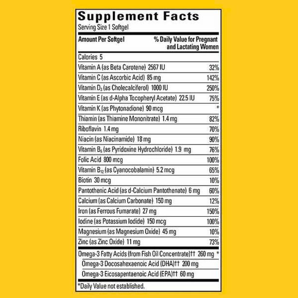 Viên Uống Bổ Bầu Nature Made Prenatal Multi + DHA 150 Viên - Vitamin Cho Mẹ Bầu, Hỗ Trợ Phát Triển Toàn Diện Cho Mẹ Và Bé
