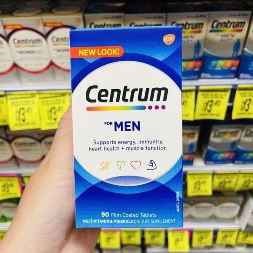 Viên uống vitamin tổng hợp Centrum For Men 90 viên - Bổ sung dinh dưỡng cần thiết cho sức khỏe nam giới, tăng cường sức đề kháng hiệu quả