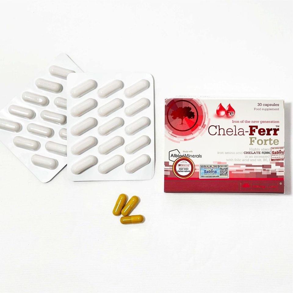 Viên Uống Chela Ferr Forte - Hỗ Trợ Bổ Sung Sắt An Toàn Cho Phụ Nữ Mang Thai, Ngăn Ngừa Thiếu Máu - Hộp 30 Viên