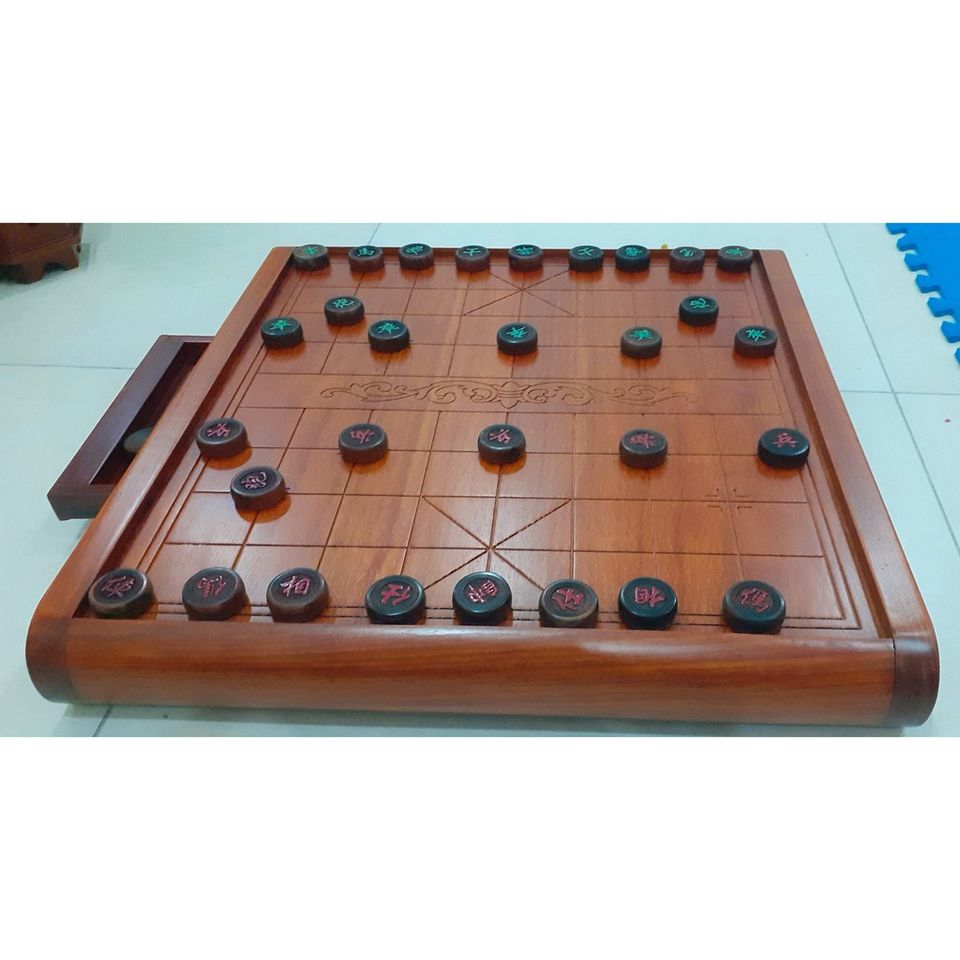 Bàn Cờ Tướng Gỗ Hương Tự Nhiên 60cm - Sang Trọng Có Ngăn Kéo Cuốn Thư, Quà Tặng Ý Nghĩa Cho Bố, Đồng Nghiệp