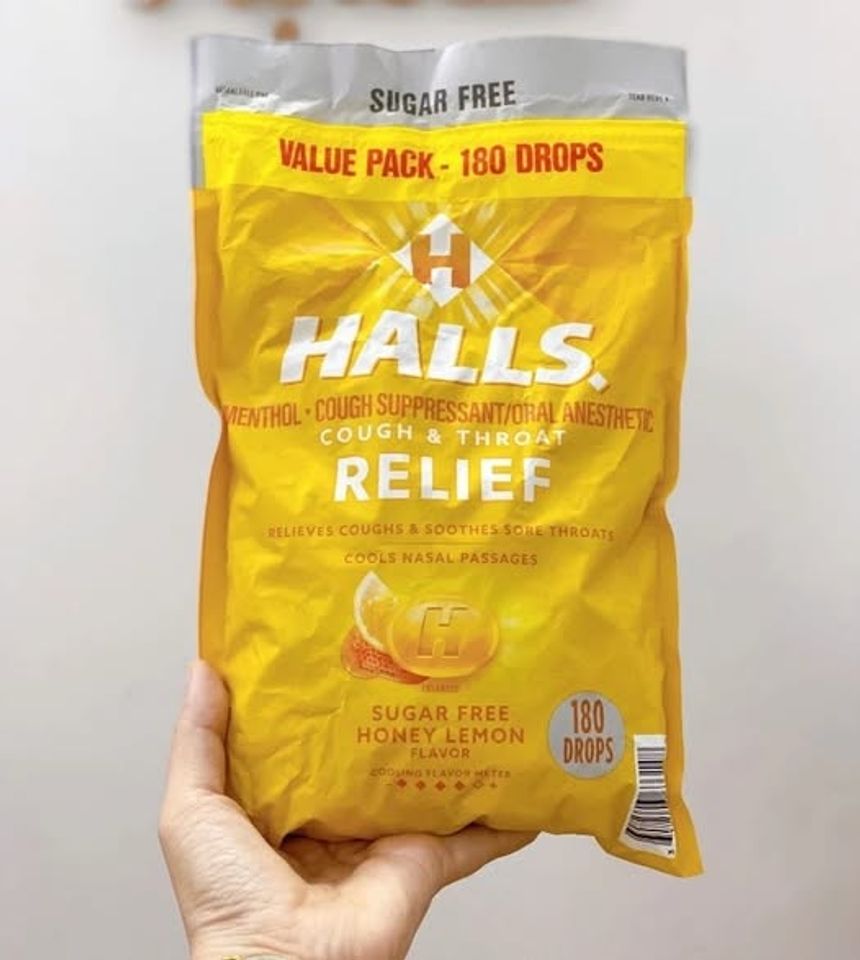 Kẹo ngậm Halls Honey Lemon Vị Mật Ong Chanh Vàng – Gói 70 Viên