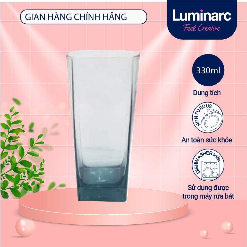 Bộ 6 cốc thủy tinh Luminarc Sterling Mazarine 330ml - An toàn, hiện đại, chính hãng, lý tưởng cho bếp và gia đình