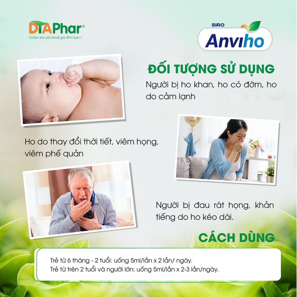 Siro Anviho Cam Hỗ Trợ Giảm Ho Đau Rát Họng Khản Tiếng - Thực Phẩm Chức Năng Hộp 30 Gói Cho Trẻ Em và Người Lớn