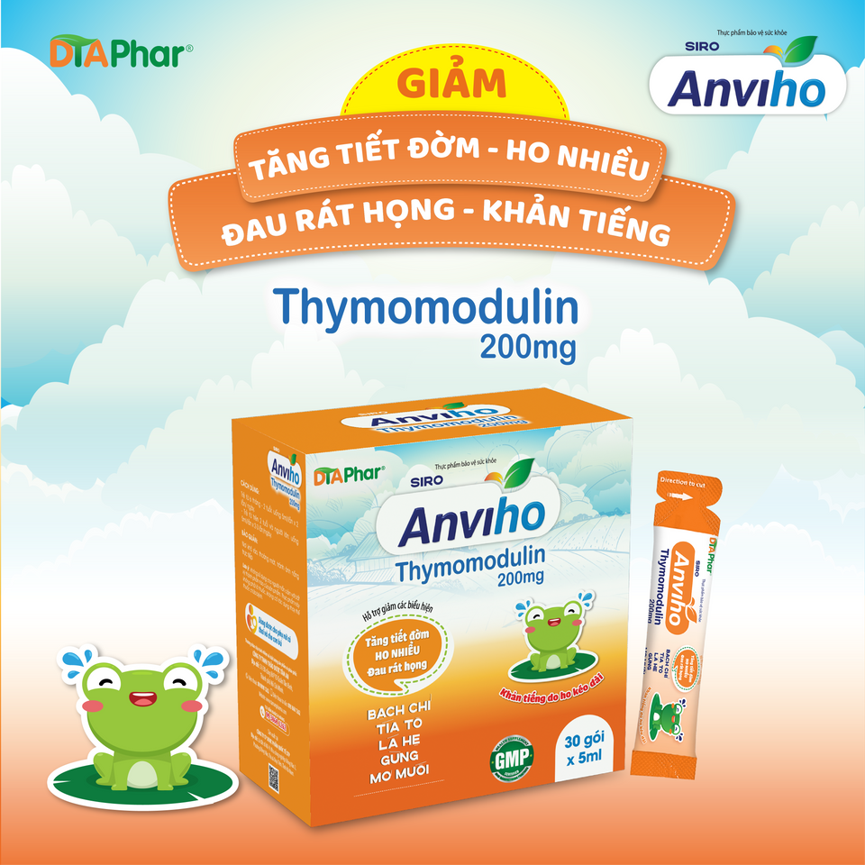Siro Anviho Cam Hỗ Trợ Giảm Ho Đau Rát Họng Khản Tiếng - Thực Phẩm Chức Năng Hộp 30 Gói Cho Trẻ Em và Người Lớn