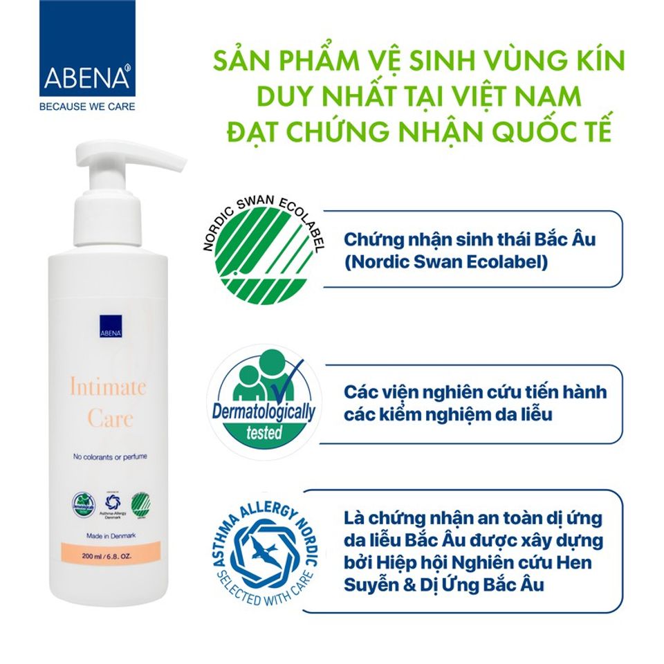 Nước Rửa Vệ Sinh Phụ Nữ Abena Intimate Care 200ml - Sản Phẩm Nhập Khẩu Đan Mạch, An Toàn Cho Da Nhạy Cảm, Sử Dụng Hằng Ngày