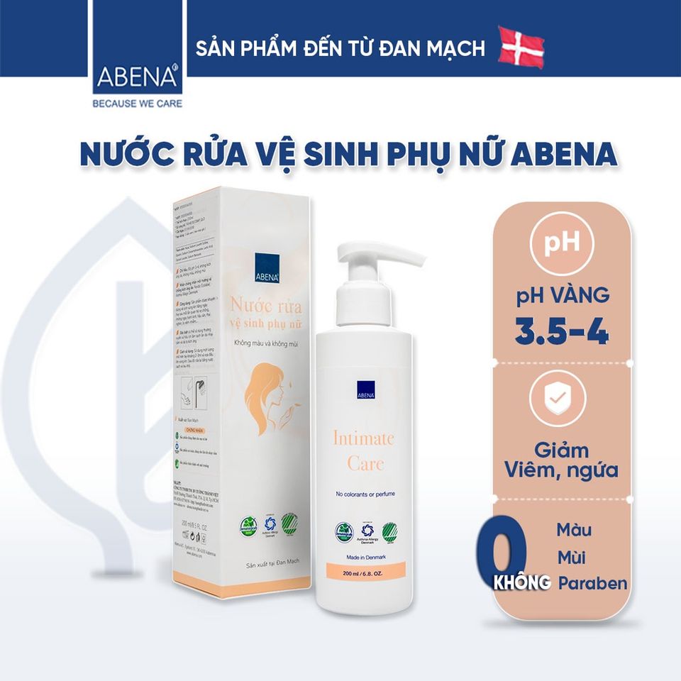 Nước Rửa Vệ Sinh Phụ Nữ Abena Intimate Care 200ml - Sản Phẩm Nhập Khẩu Đan Mạch, An Toàn Cho Da Nhạy Cảm, Sử Dụng Hằng Ngày