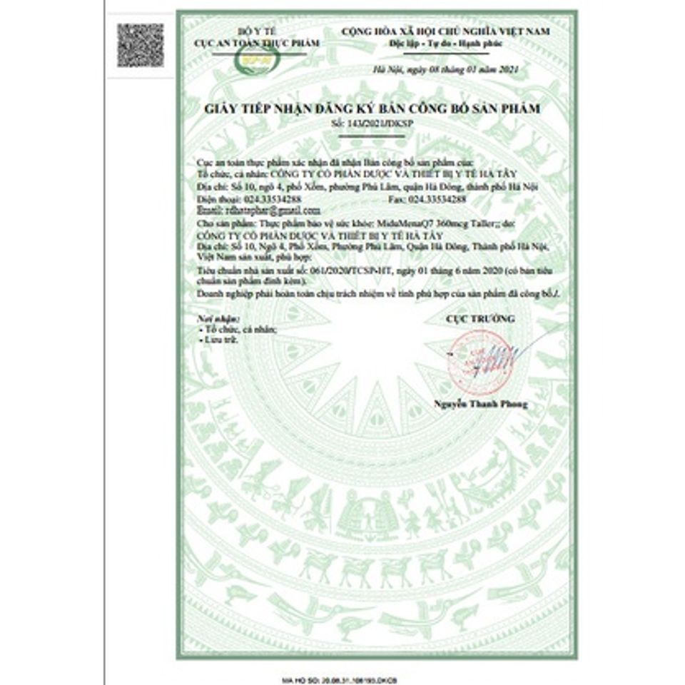 Midu MenaQ7 360mcg - Hỗ Trợ Chắc Khỏe Xương, Tăng Chiều Cao Cho Trẻ Từ 8-15 Tuổi, Bổ Sung Canxi Và Vitamin D3 Hộp 90 Viên