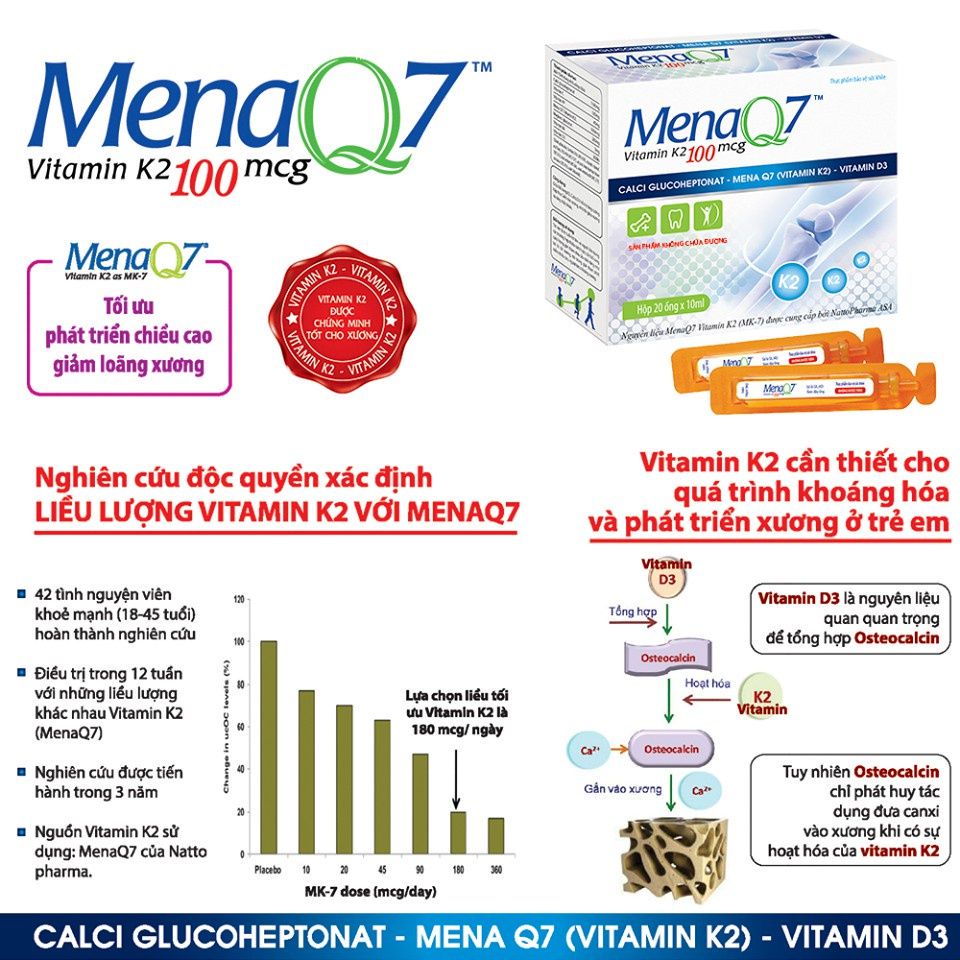 Midu MenaQ7 180mcg - Thực Phẩm Bổ Sung Phát Triển Chiều Cao Cho Trẻ Em Và Người Lớn - Giúp Xương Khỏe Mạnh, Tăng Cường Canxi