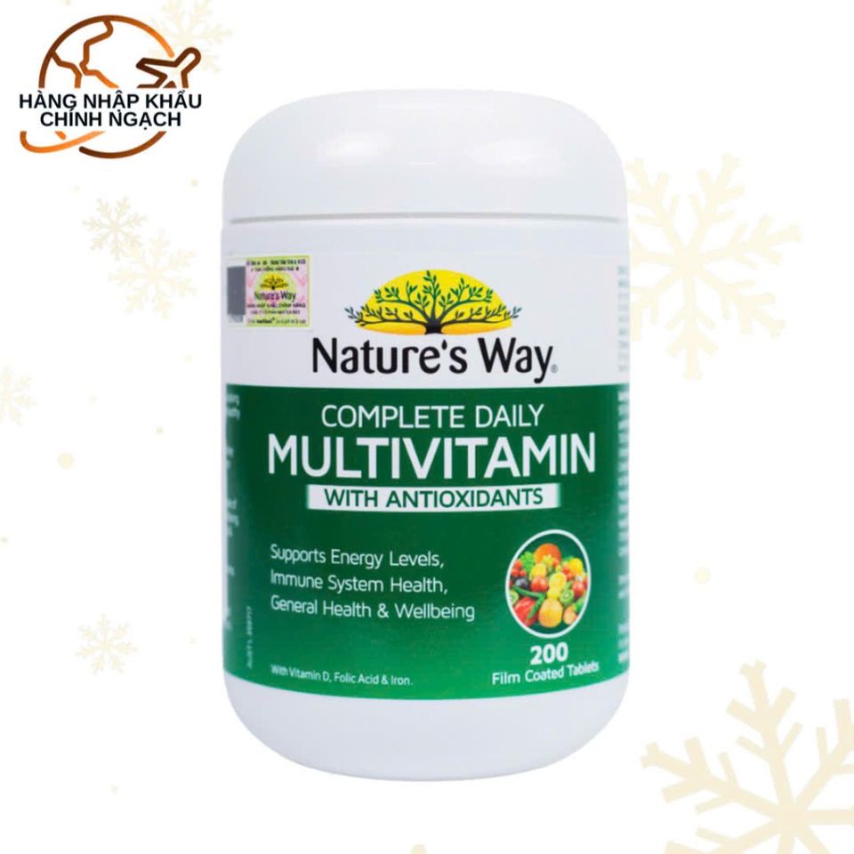 Viên Uống Vitamin Tổng Hợp Nature’s Way Complete Daily Multivitamin Úc 200 viên - Hỗ Trợ Sức Đề Kháng và Chống Oxy Hóa
