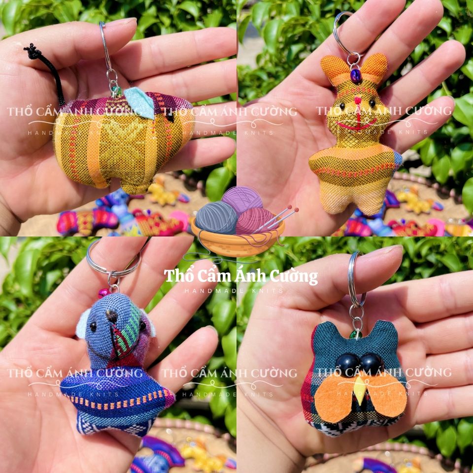 Móc Khóa Thổ Cẩm Dân Tộc Thái Hình Con Vật Dễ Thương - Phụ Kiện Thời Trang Thủ Công Ý Nghĩa, Quà Tặng Độc Đáo