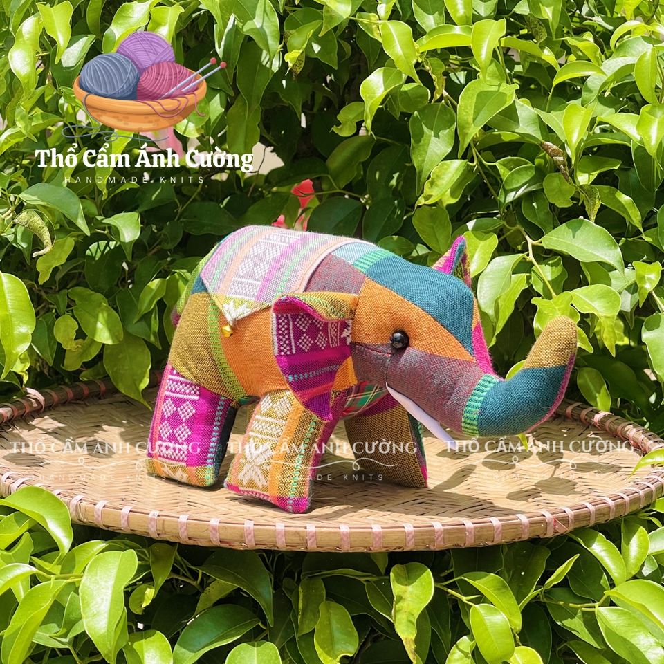 Thú Nhồi Bông Con Voi Thổ Cẩm Dân Tộc Thái - Gấu Bông Siêu Dễ Thương, Quà Tặng Ý Nghĩa Cho Bé Yêu