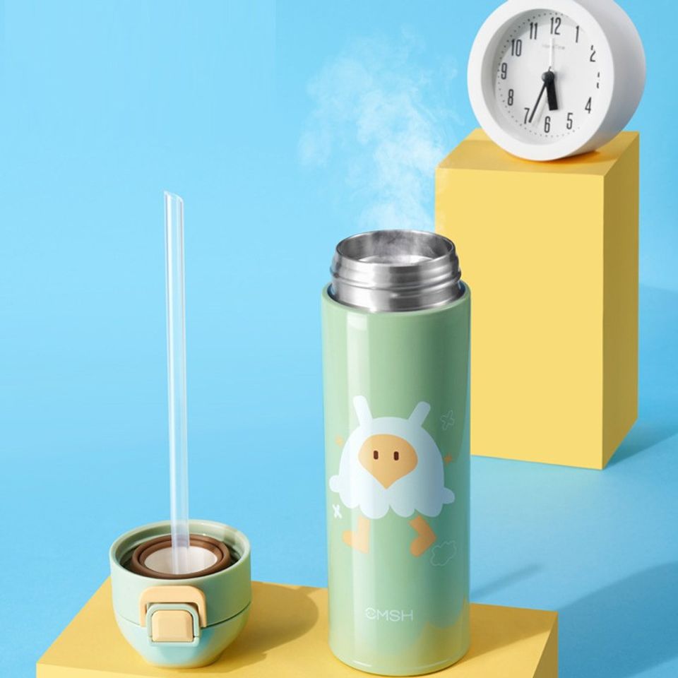 Bình Nước Giữ Nhiệt Cartoon Dễ Thương - Thiết Kế Vui Nhộn, Chất Liệu Inox 304, Giữ Nhiệt Tốt, Tiện Lợi Mang Theo