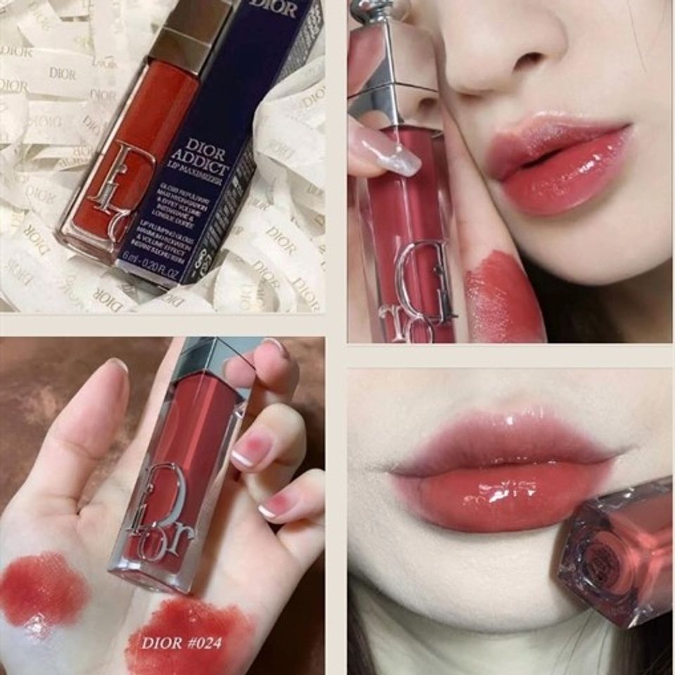 Son Dior 024 Addict Lip Maximizer Intense Brick - Son Môi Tăng Cường Độ Ẩm Sang Trọng, Quyến Rũ, Phù Hợp Mọi Lứa Tuổi