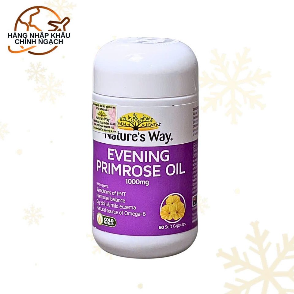 Viên Uống Hỗ Trợ Da Nature's Way Evening Primrose Oil 1000mg - Bổ Sung Cân Bằng Nội Tiết Nữ - Hỗ Trợ Làm Đẹp Da 60 Viên