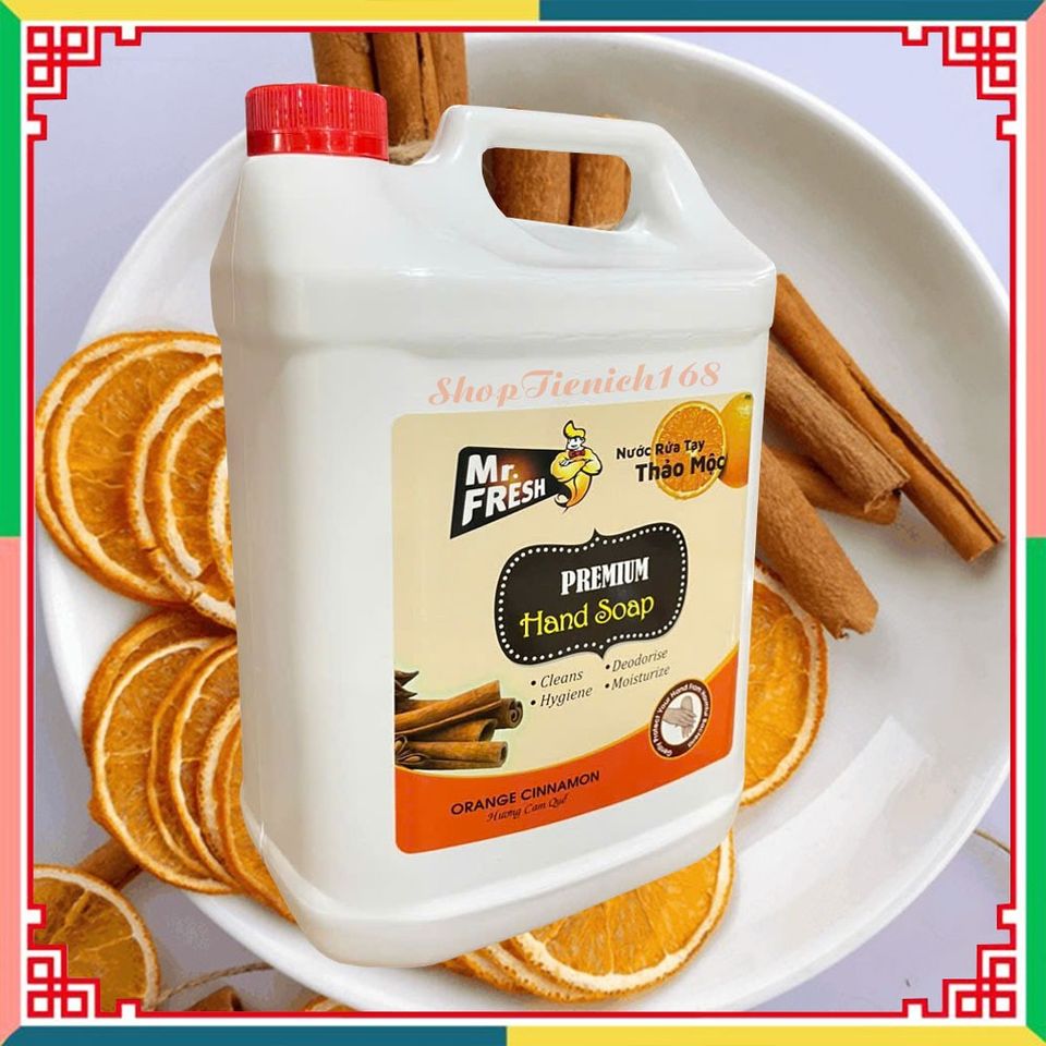 Nước Rửa Tay Sát Khuẩn Premium Mr Fresh 5L - Hương Thảo Mộc, Diệt Khuẩn Mềm Mại, Dùng Cho Gia Đình & Khu Cộng Cộng