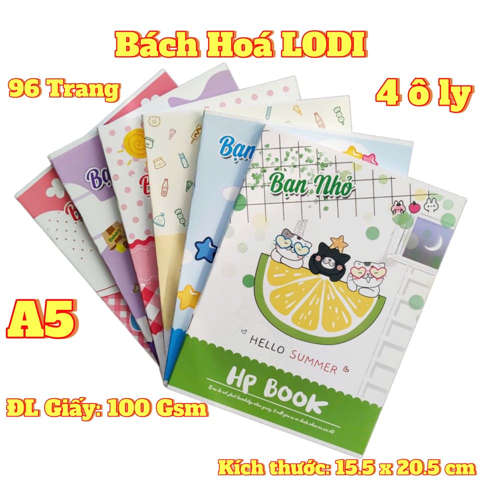 Tập Vở Học Sinh Cao Cấp Gấu Dâu - Bộ 10 Quyển 96 Trang 100gsm, Giấy Mịn, Không Lem, Thiết Kế Tươi Sáng